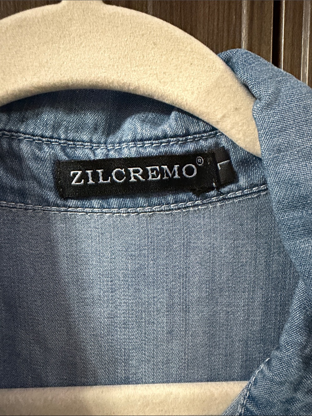 Zilcremo Light Blue Denim Mini Shirt Dress - Picture 2 of 4